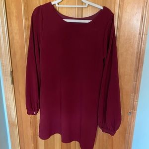 Beautiful Maroon Long Sleeve Dress